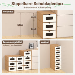 SWANEW Aufbewahrungsboxen mit Sichtfenster & Schublade, Faltbare Schuhboxen, Stapelbar Allzweckbox