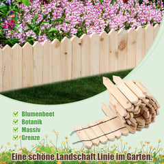 SWANEW Rasenkante Holz, Beetumrandung, Steckzaun, Gartenpalisade
