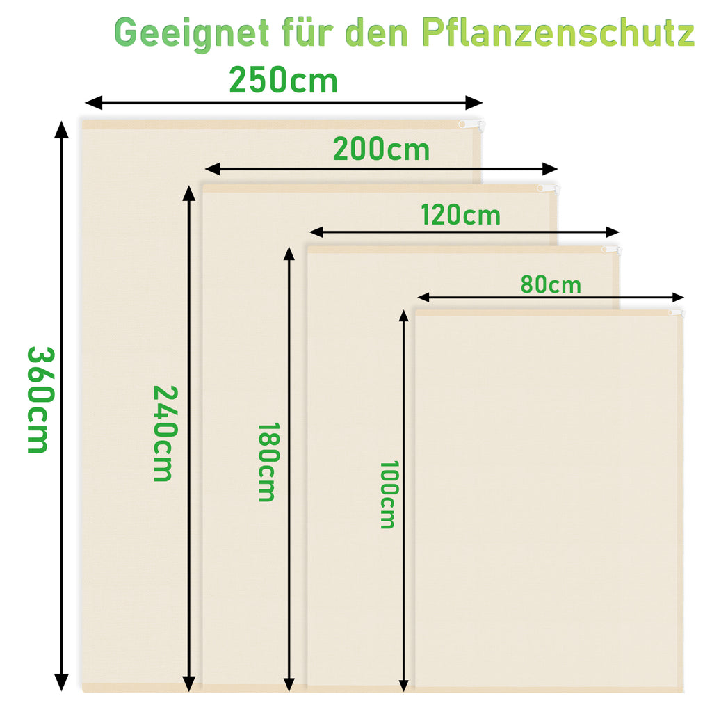SWANEW Winterschutz für Pflanzen 100g/㎡, mit Reißverschluss & Kordelzug, Frostschutz für Kübelpflanzen Überwinterung und Obstbaum