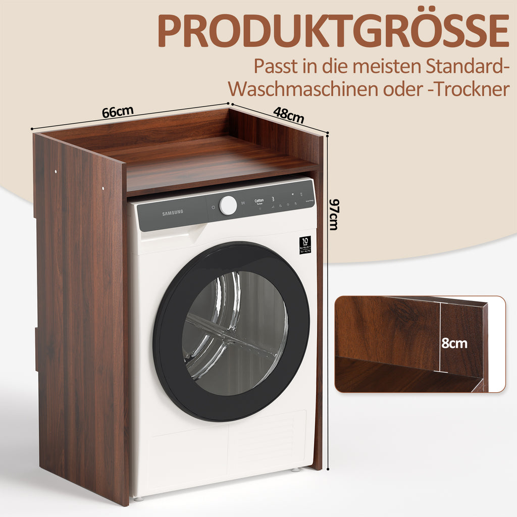 SWANEW Waschmaschinenschrank für Waschmaschine Wäschetrockner, Waschmaschinenschrank Überbauschrank, Waschmaschinenregal