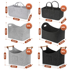 SWANEW Filzkorb, Brennholzkorb, Brennholztasche, Kaminholzkorb