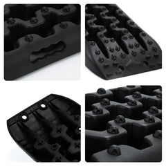 SWANEW 2 Stücke Anfahrhilfe mit Aufbewahrungstasche und Installationstool, Sand/Schlamm/Schnee Recovery Board Offroad Tracks,10T Last, Reifenleiter