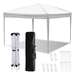 SWANEW Pavillon 3x3m, Pop-up Faltpavillon, 3 Höhenverstellbar, UV Schutz Gartenzelt