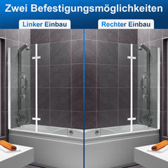 SWANEW Duschwand für Badewanne, 2/3-Teilig faltbar & drehbar Badewannenaufsatz, Duschtrennwand, 6mm ESG Sicherheitsglas Spritzwasserschutz