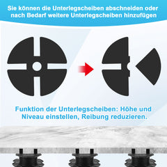 SWANEW Stelzlager Höhenverstellbar, Terrassenlager, Fliesen Plattenlager, 19-140mm