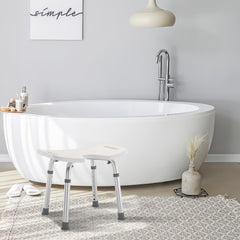 SWANEW Duschhocker Duschstuhl für senioren, Höhenverstellbar Duschsitz, Duschhilfe rutschfest bis 136 kg, Hocker für Dusche, Badsitz