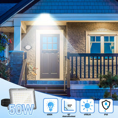 SWANEW LED Strahler Außen, Fluter 6000k Kaltweiß, IP65 Wasserdicht Aussenstrahler, Scheinwerfer (Kein Stecker)