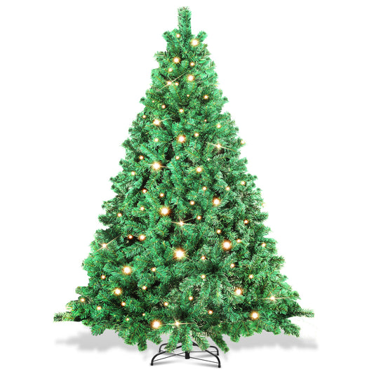 SWANEW Künstlicher Weihnachtsbaum mit Beleuchtung, PVC Automatischer Christbaum, künstlich Tannenbaum