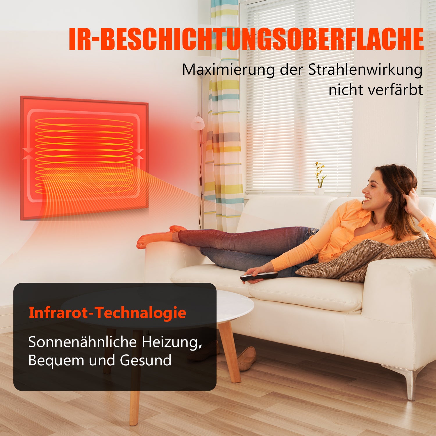 SWANEW Infrarotheizung 300W-1200W mit Thermostat, Infrarot Wandheizung mit Überhitzungsschutz, Wandheizung Elektrisch, Mobile & Energiesparend