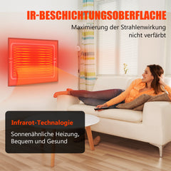 SWANEW Infrarotheizung 300W-1200W mit Thermostat, Infrarot Wandheizung mit Überhitzungsschutz, Wandheizung Elektrisch, Mobile & Energiesparend