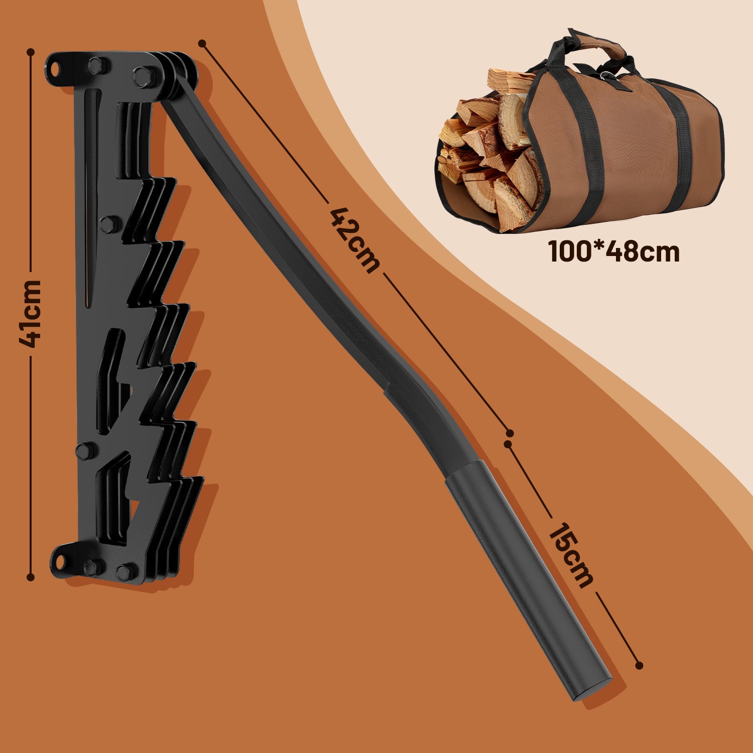 SWANEW Holzspalter manuell, Handholzspalter, Brennholzspalter, Wandhalterung