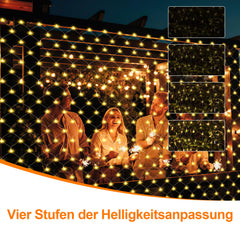 SWANEW solar lichternetz, lichternetz mit Fernbedienung, 8 Modi+TimingFunktion+MemoryFunktion, IP44, Helligkeit einstellbar