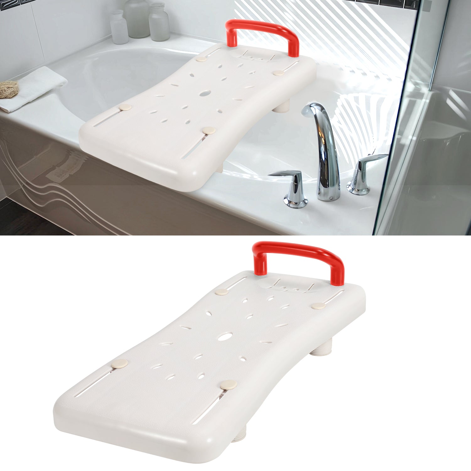 Badewannensitz Sitzbrett mit Rot Griff