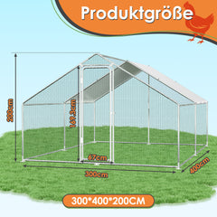 Hühnerstall Freilaufgehege, 3x4x2m Hühnerhaus