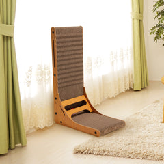 SWANEW Katzen Kratzbrett L förmig Kratzpappe Kratzmatte Eckkratzbrett, 62 cm Hohe Katzenkratzbrett mit Ballspielzeug