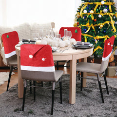SWANEW 6/12er Set Weihnachten Stuhlhussen, Stuhlbezüge, stuhlüberzug Stretch