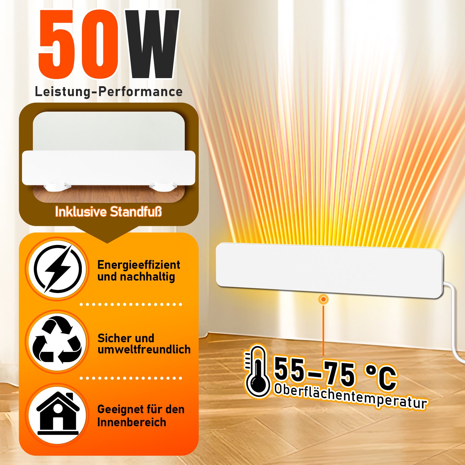 SWANEW Schimmel Heizung, 50W Infrarot Schimmelentferner, Schimmel Infrarotheizung, für Wand & Bad Infrarot Paneel