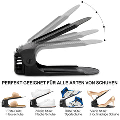 SWANEW 10-50× Schuhstapler, Plastik Verstellbarer Schuhhalter, Schuh Organizer, Schuhregal