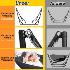 SWANEW Hängematte mit Gestell, Hängematten, Hängesessel, Mit Tragetasche Metallgestell bis 150 kg