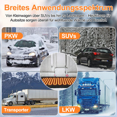 SWANEW Auto Sitzheizung/Auto Rücksitzheizung Matten 12V getrennt PKW KFZ Universal