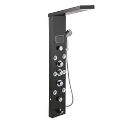 SWANEW 6-in-1 LED Duschpaneel mit Armatur, Edelstahl 304 Duschsäule mit 5 Duschfunktionen, Wandmontage