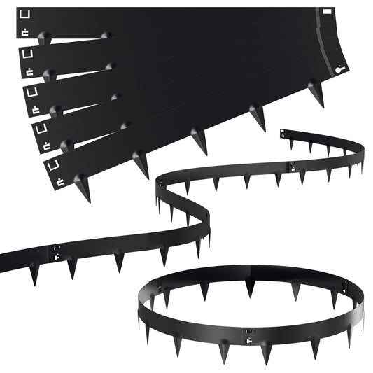 SWANEW Rasenkante Metall, Mähkante, Beetumrandungen mit Dornen, Beeteinfassung,15cm/18cm