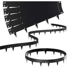 SWANEW Rasenkante Metall, Mähkante, Beetumrandungen mit Dornen, Beeteinfassung,15cm/18cm