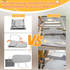 SWANEW 150cm Bettgitter, Klappbar, Kinderbettschutzgitter, Bettschutzgitter, Rausfallschutz