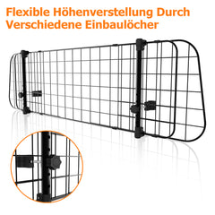 SWANEW Hundegitter Auto, Autoschutzgitter Verstellbare Breite, Kopfstützen-Hundegitter mit Sicherheitsgurt Hundeschutzgitter