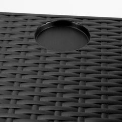 Balkontisch klappbar Hängetisch, klapptisch Balkongeländer, 3-Fach höhenverstellbarer balkontisch zum einhängen, 60 x 40 cm Halbrund Balkontisch klappbar Schwarz