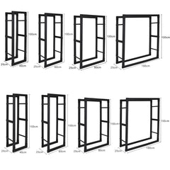 SWANEW Kaminholzregal, Brennholzregal, Holzstapelhilfe, Feuerholzregal aus Metall