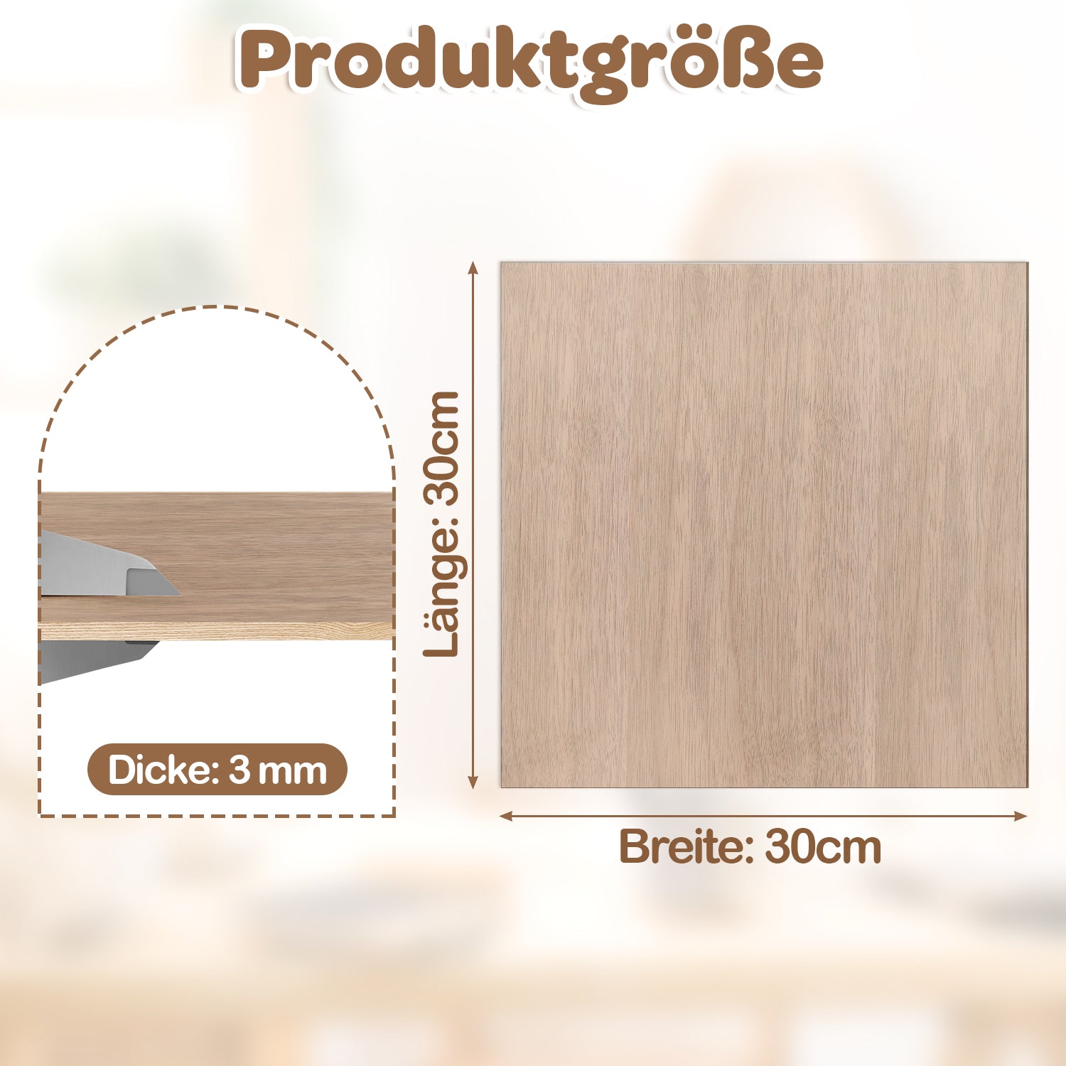 SWANEW Sperrholzplatte, Walnuss Sperrholz, 3mm, holzplatte, für Laser Gravur, Malerei DIY