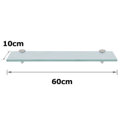 SWANEW Glasablage Glasregal, Wandregal Mattglas mit 8mm ESG Sicherheitsglas und Halterung, Duschregal/Badablage