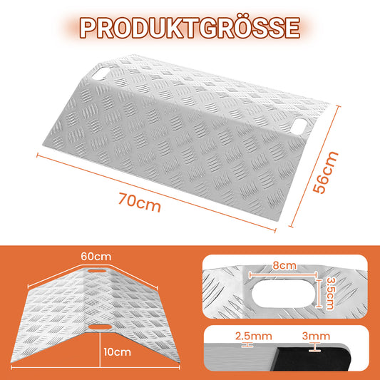 SWANEW Türschwellenrampe, Rollstuhlrampe, 60/80/100cm Alu Auffahrrampe, Tragfähigkeit 270 kg Schwellenbrücke
