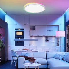 SWANEW 24W 2040LM Alexa Lampe Deckenlampe Deckenleuchte Smart Dimmbar Kompatibel mit Alexa & Google 2700K-6500K, Farbwechsel Flach Schlafzimmer Lampe, IP44 für Kinderzimmer Badezimmer