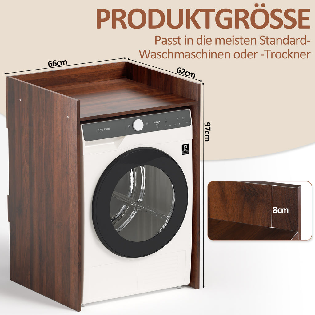 SWANEW Waschmaschinenschrank für Waschmaschine Wäschetrockner, Waschmaschinenschrank Überbauschrank, Waschmaschinenregal