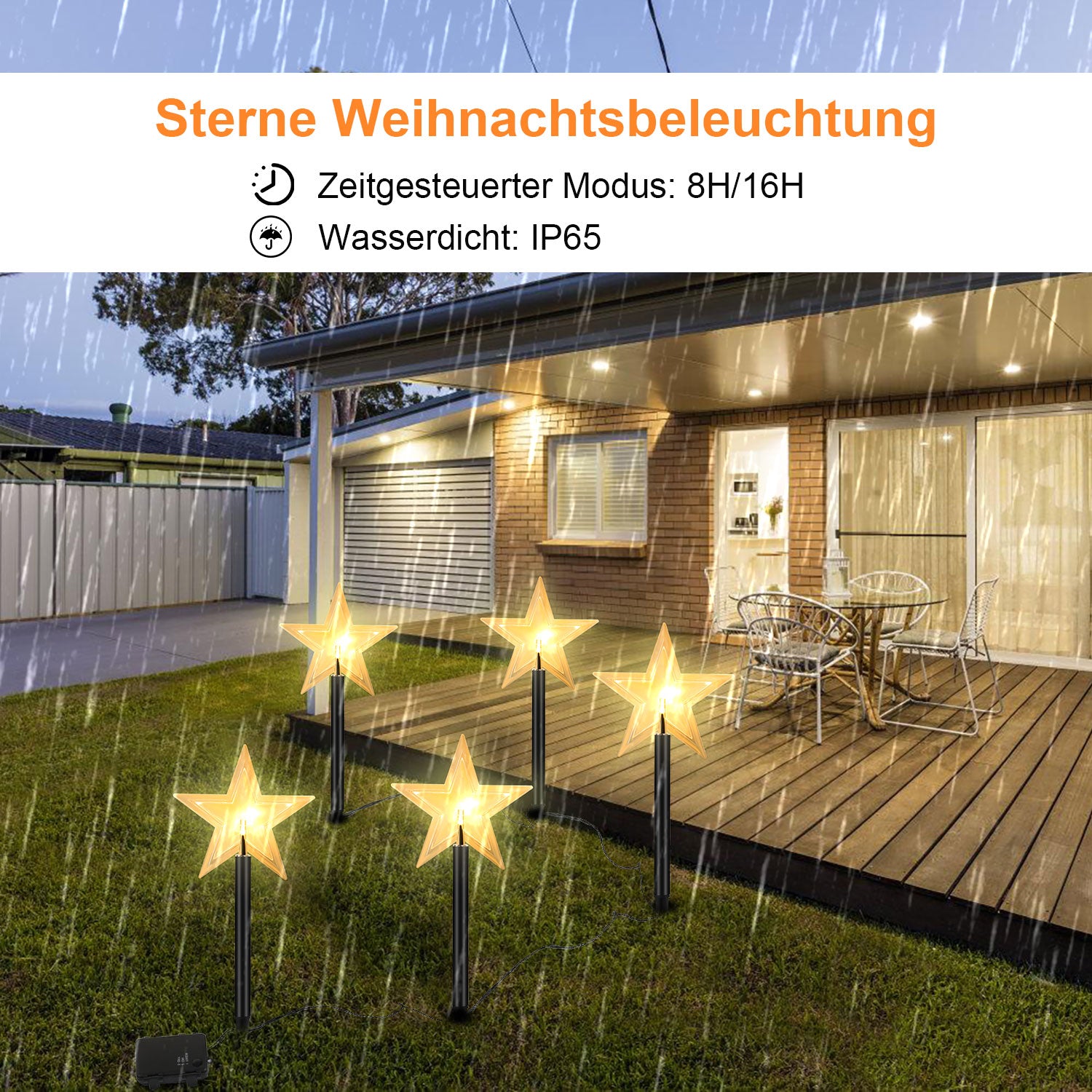 LED Garten Leuchtstäbe Stern