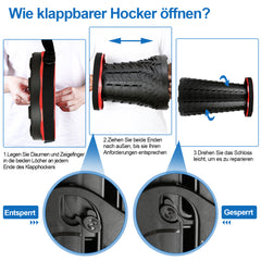 SWANEW Tragbarer Klapphocker, Leichte Teleskophocker, 6-44 cm Höhenverstellbare Falthocker, Tragfähigkeit 150 kg