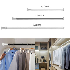 SWANEW Duschvorhangstange sliber ohne Bohren Teleskopstange Duschvorhang Stange 70-260cm