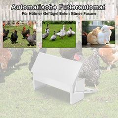 SWANEW Futterautomat Hühner Futterspender 5kg Tröge, mit Deckel, futtertrog hühner, Wetterfester Fußpedal selbstöffnender Futtertrog