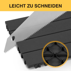 SWANEW PP Terrassenfliesen, Kunststoff-Pflastersteine, Kunststoffboden