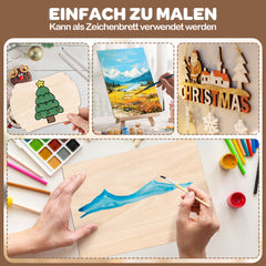 SWANEW Sperrholzplatte, Walnuss Sperrholz, A3/A4, 3mm, Linde holzplatte, Bastelhölzer Holz für Modellbau Laserschnit, Laser Gravur, Malerei DIY