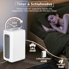 SWANEW 26L/Tag Luftentfeuchter Elektrisch,Raumentfeuchter fur Raumgröße ca. 50m², Lufttrockner Leise, 3 Betriebsarten, Digitalanzeige, 24H Timer