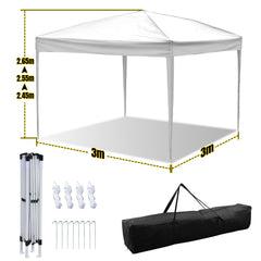 Faltpavillon 3×3 m mit Zentralverriegelung