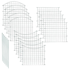 SWANEW Teichzaun Gartenzaun Steckzaun, Zaunelemente metall Gitterzaun Set ür den Garten, Freigehege