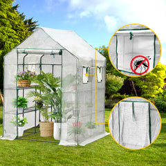 SWANEW Foliengewächshaus Gewächshaus Begehbares Gartenhäuschen Tomatenhaus