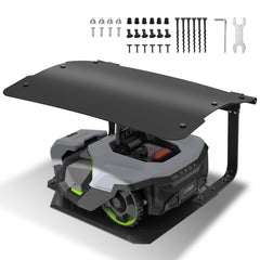 SWANEW Mähroboter Garage, Rasenmäher Garage mit Zusammenklappbar Dach, Regenschutz für Roboter-Rasenmäher