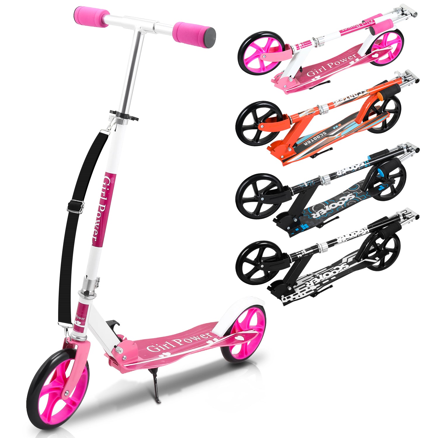 Kinderscooter Aluminium mit 205 mm Rädern & 3-fach höhenverstellbar