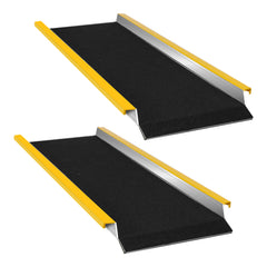 SWANEW 2 Stück Auffahrrampe, 118cm Alu Rollstuhlrampe, Laderampe Tragfähigkeit 300kg