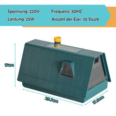 SWANEW 10 Eier Brutmaschine Vollautomatisch, Brutautomat Vollautomatisch Hühner mit Feuchtigkeitsüberwachung und Automatischer Eierrotation